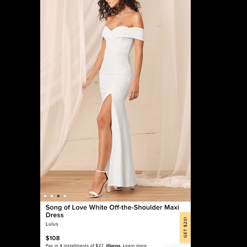 Lulus White Off the Shoulder Mermaid Dress (NWT)